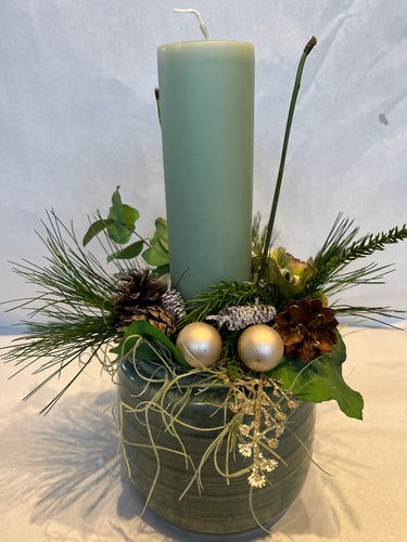 Juledekoration i grønne nuancer